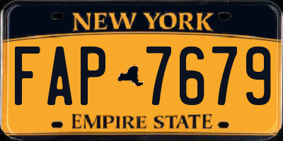 NY license plate FAP7679