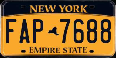 NY license plate FAP7688