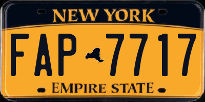 NY license plate FAP7717