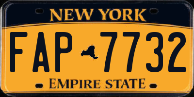 NY license plate FAP7732