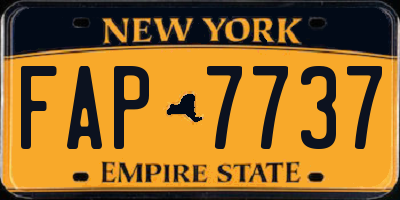 NY license plate FAP7737