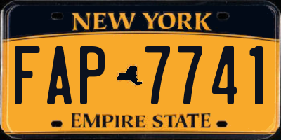 NY license plate FAP7741