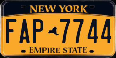 NY license plate FAP7744