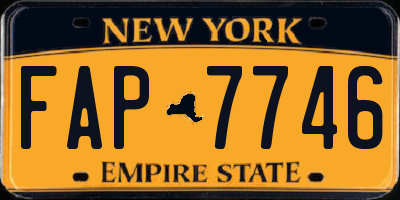 NY license plate FAP7746