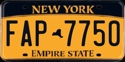 NY license plate FAP7750