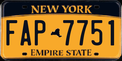 NY license plate FAP7751