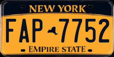 NY license plate FAP7752