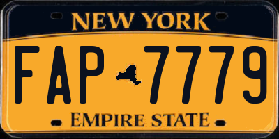 NY license plate FAP7779