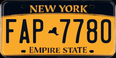 NY license plate FAP7780