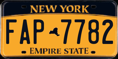 NY license plate FAP7782