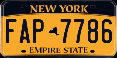 NY license plate FAP7786