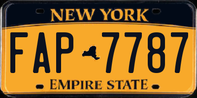 NY license plate FAP7787