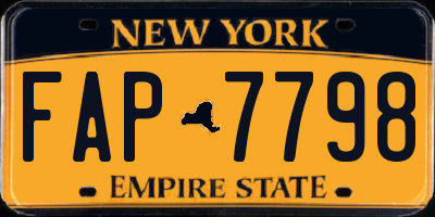 NY license plate FAP7798