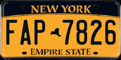 NY license plate FAP7826