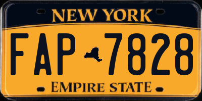 NY license plate FAP7828