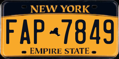 NY license plate FAP7849