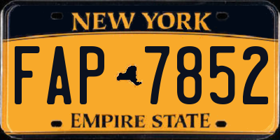 NY license plate FAP7852