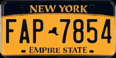 NY license plate FAP7854