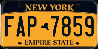 NY license plate FAP7859