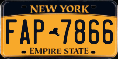 NY license plate FAP7866