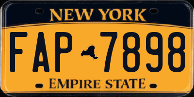 NY license plate FAP7898