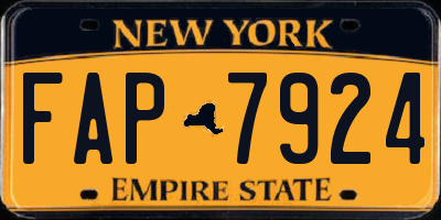 NY license plate FAP7924