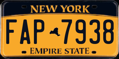 NY license plate FAP7938