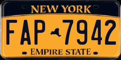 NY license plate FAP7942
