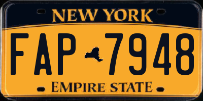 NY license plate FAP7948