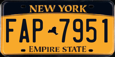 NY license plate FAP7951
