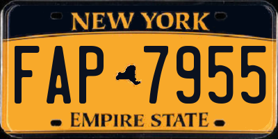 NY license plate FAP7955