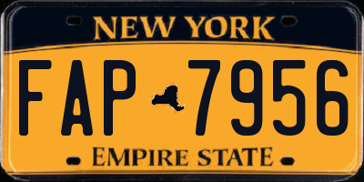 NY license plate FAP7956