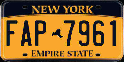 NY license plate FAP7961