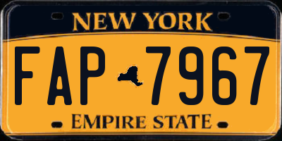 NY license plate FAP7967