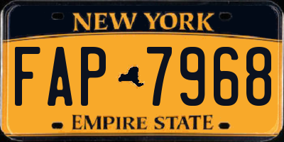 NY license plate FAP7968