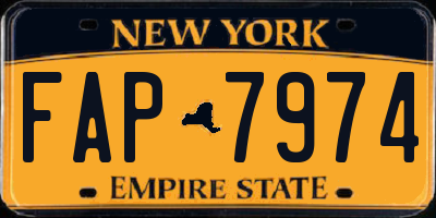 NY license plate FAP7974
