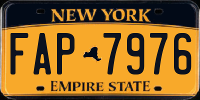 NY license plate FAP7976