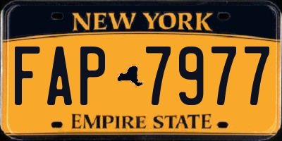 NY license plate FAP7977