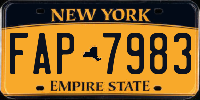 NY license plate FAP7983