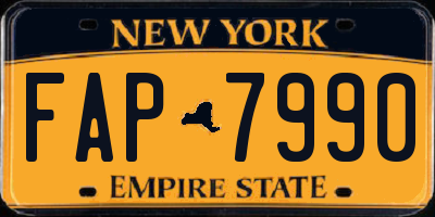 NY license plate FAP7990