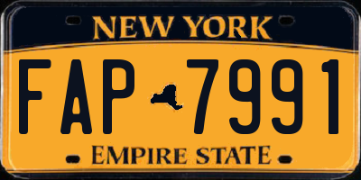 NY license plate FAP7991