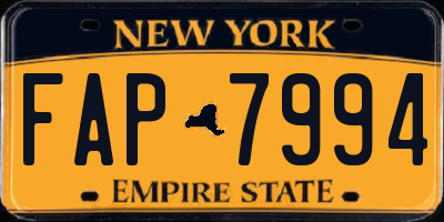 NY license plate FAP7994