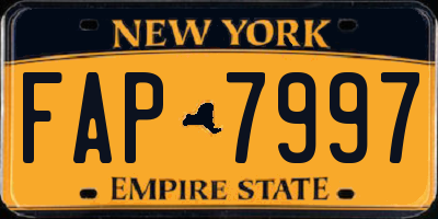 NY license plate FAP7997