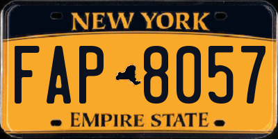 NY license plate FAP8057