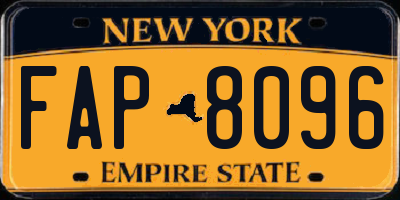 NY license plate FAP8096