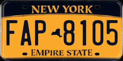 NY license plate FAP8105