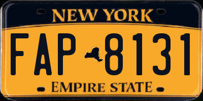 NY license plate FAP8131