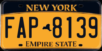 NY license plate FAP8139