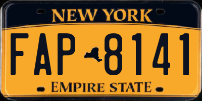 NY license plate FAP8141