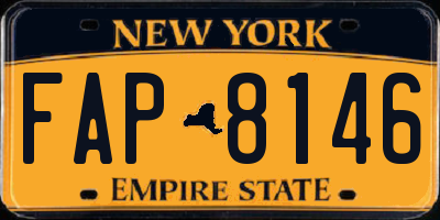 NY license plate FAP8146